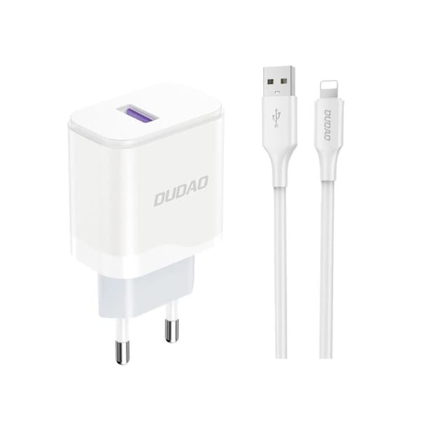 Dudao USB - Lightning Kabel och Adapter - Vit