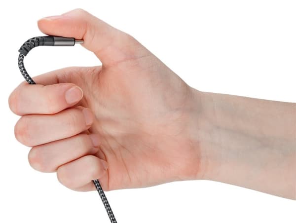 2in1 USB-textilkabel, rymdgrå/silver, m
