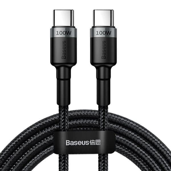 BASEUS PD100W/QC3.0 TYPE-C KABEL 200CM GRÅ/SORT