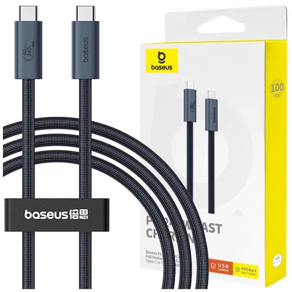 Baseus CB000068 USB-C - USB-C-kabel 240W PD 8K 60Hz 1m - svart