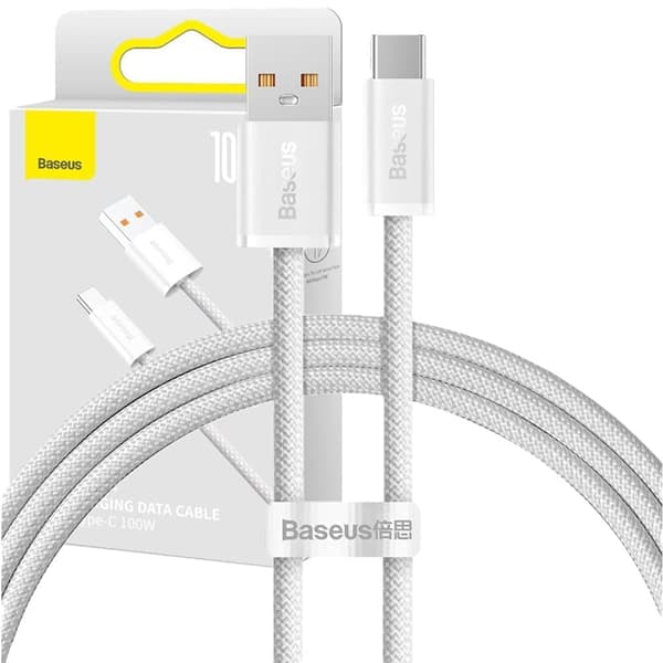 Baseus Dynamic Series USB - USB Type C-kabel 100W 2m hvit (CALD000702)