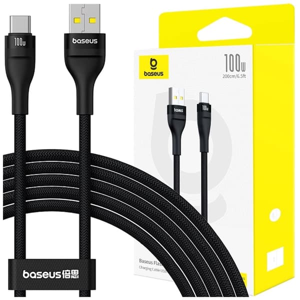 Baseus Flash 2 USB-A / USB-C kabel 100W 2 m - svart