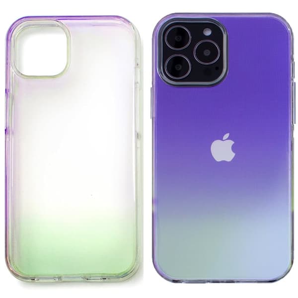 Aurora Case-deksel til iPhone 13, geleaktig fargerikt lilla deksel