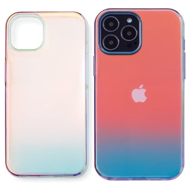 Aurora Deksel til iPhone 13, fargerikt gele skall, gull