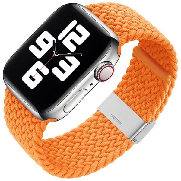 Armbånd i stoff for klokke 8 / 7 / 6 / SE / 5 / 4 / 3 / 2 (41 mm / 40 mm / 38 mm) flettet stoffrem klokkearmbånd oransje (10)