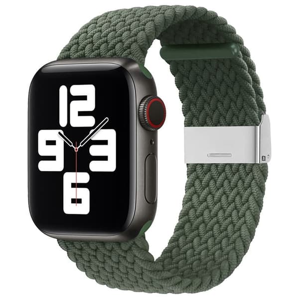 Armbånd i stoff for klokke Ultra / 8 / 7 / 6 / SE / 5 / 4 / 3 / 2 (49 mm / 45 mm / 44 mm / 42 mm) armbåndsur i flettet stoff Armbånd Grønn