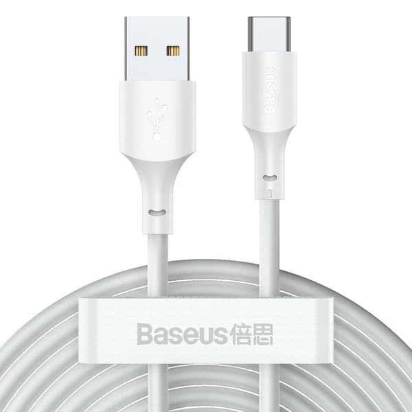 BASEUS WISDOM 2-PAKK TYPE-C 150CM/5A HVIT