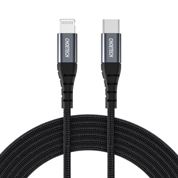Choetech IP0039 USB-C / Lightning MFi-kabel 480Mb/s 3A 1,2m - svart