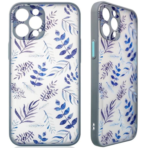 Designetui til Samsung Galaxy A12 5G, blomsterskall, mørkeblått