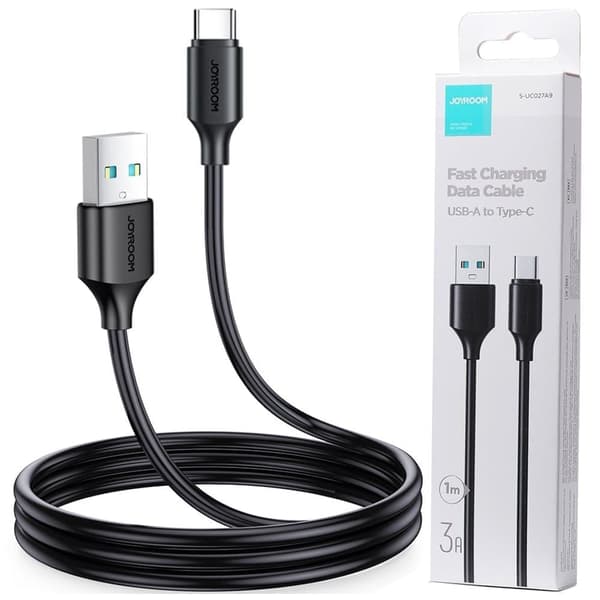 Joyroom lade-/datakabel USB - USB Type C 3A 1m svart (S-UC027A9)