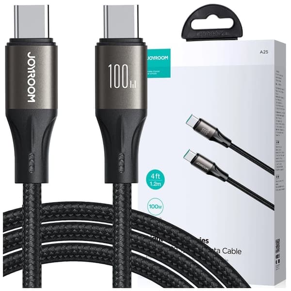 Joyroom Light-Speed ​​​​Series SA25-CC5 100 W USB-C / USB-C-kabel 1,2 m - svart