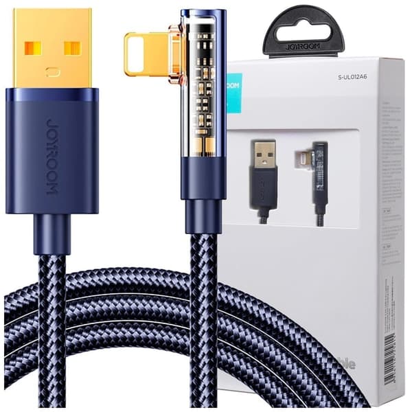 Joyroom S-UL012A6 USB-A vinklet kabel - Ligtning 2,4A 1,2m - blå