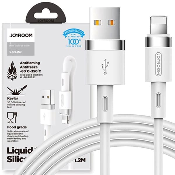 Joyroom USB - Lightning-kaapeli 2,4A 1,2 m (S-1224N2 valkoinen)