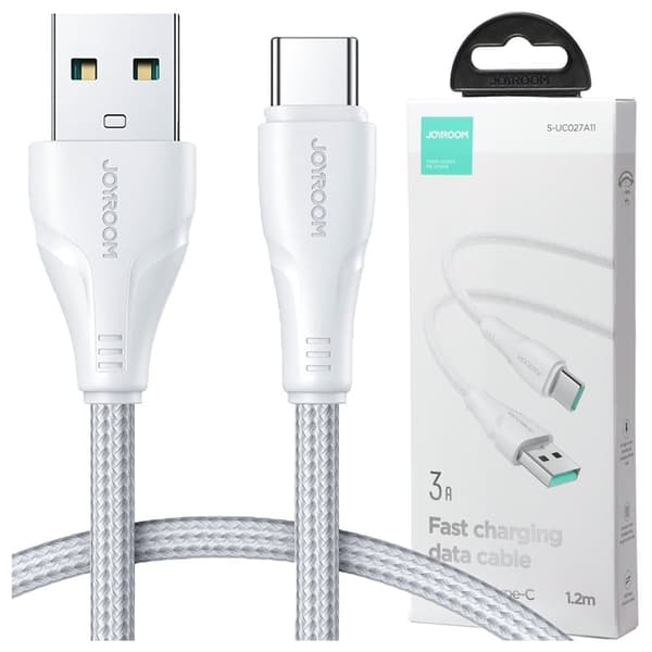 Joyroom USB - USB C 3A Surpass seriekabel for hurtiglading og dataoverføring 1,2 m hvit (S-UC027A11)