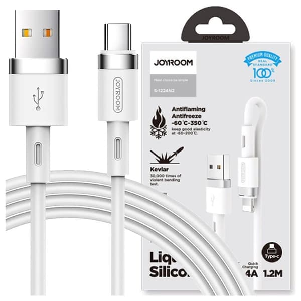 Joyroom USB - USB Type C-kabel 2,4A 1,2 m (S-1224N2 Hvit)