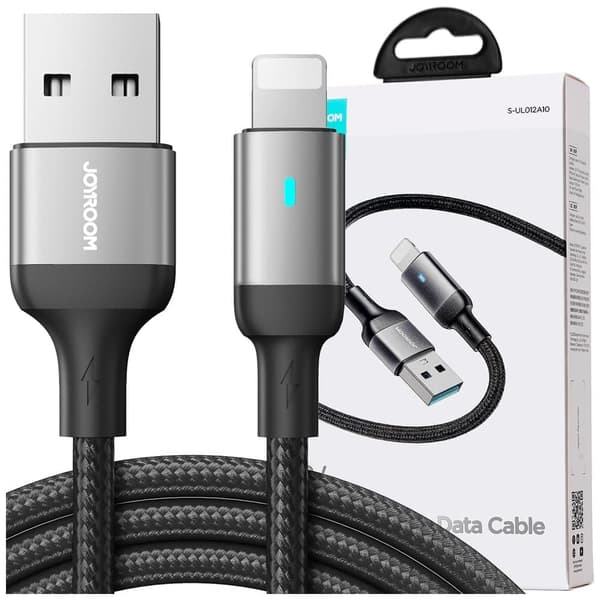 Joyroom USB-kabel - Lightning 2,4A A10 Series 1,2 m svart (S-UL012A10)
