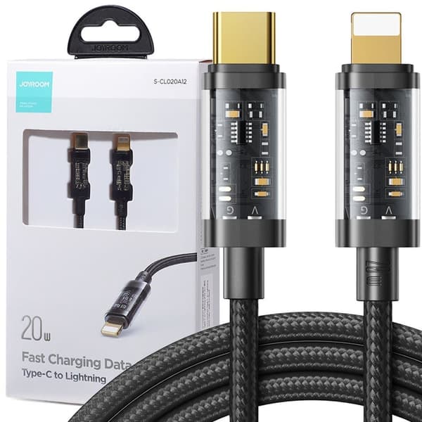 Joyroom-kabel USB Type C - Lightning PD 20W 1,2m svart (S-CL020A12-svart)