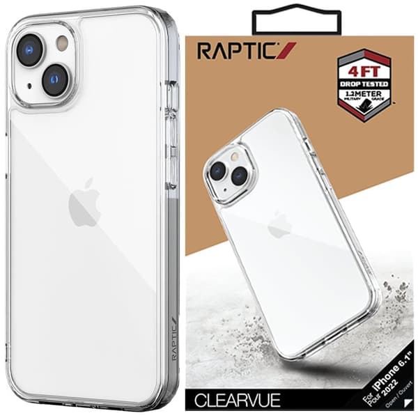 Raptic X-Doria Clearvue-deksel til iPhone 14 Plus gjennomsiktig bakdeksel