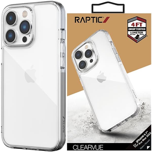 Raptic X-Doria Clearvue-deksel til iPhone 14 Pro gjennomsiktig bakdeksel