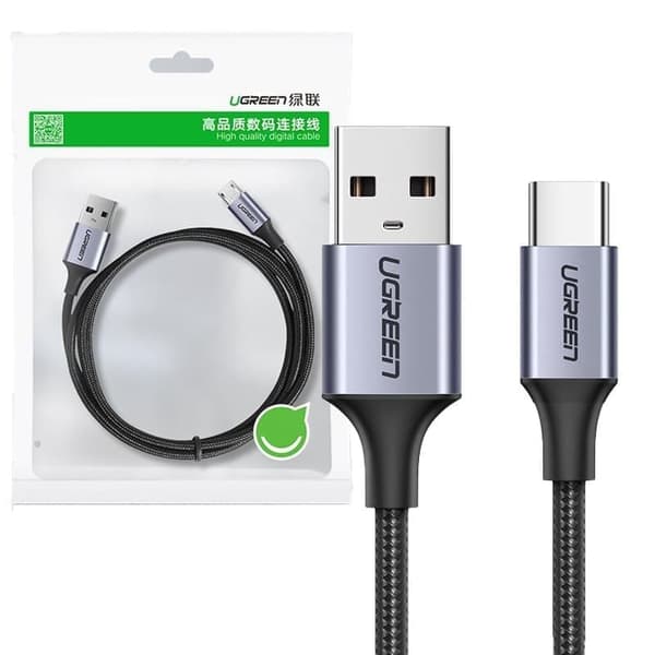 Ugrønn kabel USB - USB Type C Quick Charge 3.0 3A 0.5m grå (60125)