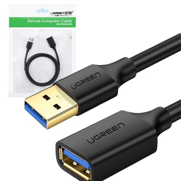 Ugreen kabelforlengelseskabeladapter USB 3.0 (hun) - USB 3.0 (hann) 1,5 m svart (US129 30126)