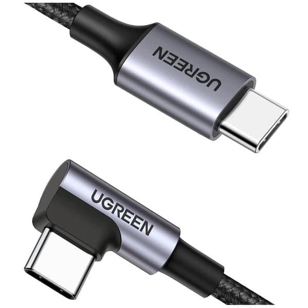 UGRØNN RASK KABEL HOLDBAR VINKEL USB-C -USB-C 0,5M SVART