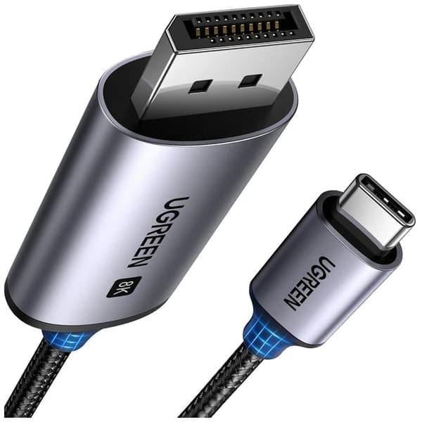 Ugreen CM556-kabel med USB-C og DisplayPort 8K-kontakter, 3 m lang - grå