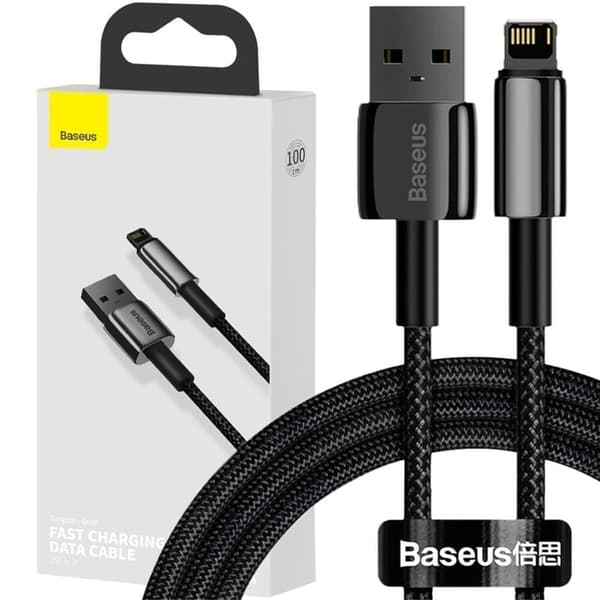 Baseus Tungsten USB - Lightning-kabel 2,4 A 1 m svart (CALWJ-01)