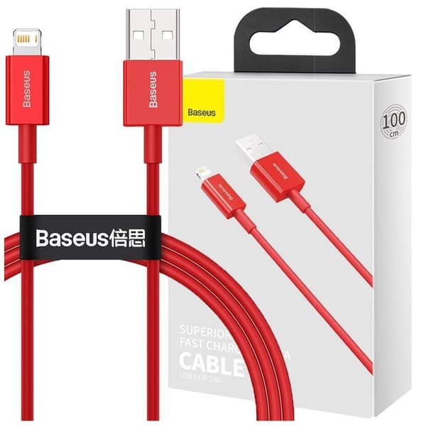 Baseus Superior kabel USB - Lightning 2,4 A 1 m rød (CALYS-A09)