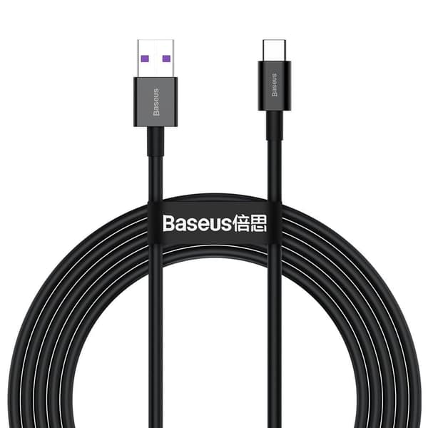 BASEUS USB-KABEL - USB TYPE C 66 W (11 V / 6 A) HUAWEI SUPERCHARGE SCP 2 M SVART