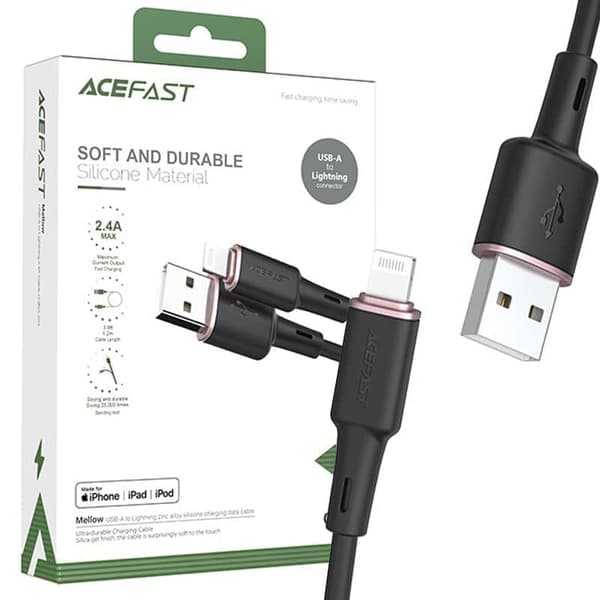 Acefast MFI-kabel USB Type C - Lightning 1,2m, 30W, 3A svart (C2-01 svart)