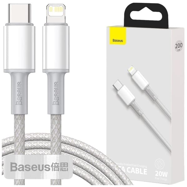 Baseus USB Type C - Lynkabel hurtiglading Strømforsyning 20 W 2 m hvit (CATLGD-A02)