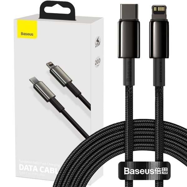 Baseus USB Type C - Lynkabel hurtiglading Strømforsyning 20 W 2 m svart (CATLWJ-A01)