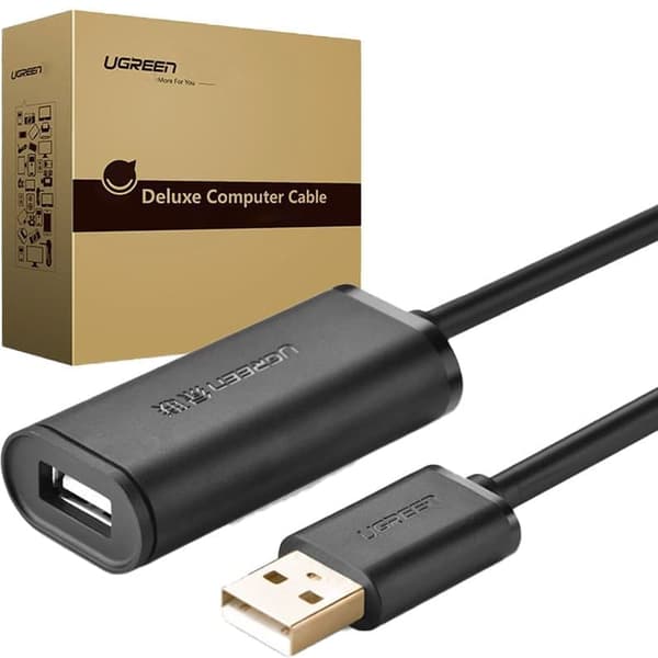 Ugreen aktiv kabel USB 2.0 skjøtekabel 480 Mbps 5 m svart (US121 10319)