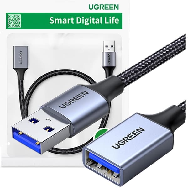 Ugreen forlengelseskabel adapterkabel USB (hann) - USB (hun) 3.0 5Gb/s 2m grå (US115)