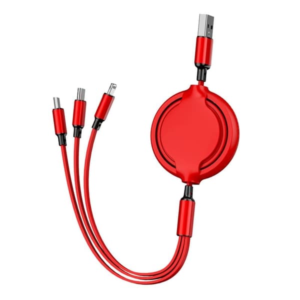 3I1 UPPBYTAD USB-kabel USB-C IPHONE MICRO USB TYPE C LADDARE PLAT 1M