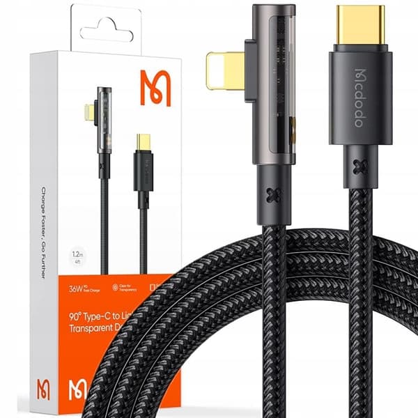 MCDODO VINKELKABEL USB-C BLIXT SNABB LADDNING 36W IPHONE 14 1M