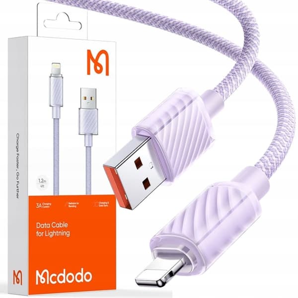 MCDODO LADDARE LIGHTNING USB-KAAPELI IPHONE 11 12 13 14 PRO 1M LILA