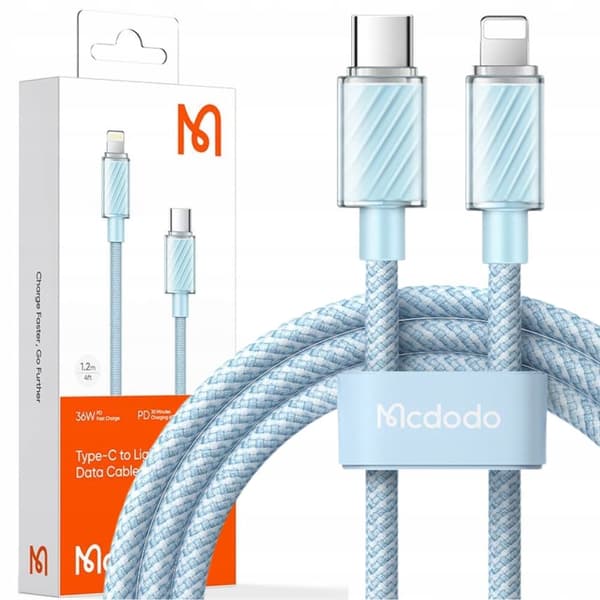 MCDODO LADDARE USB-C LIGHTNING-KABEL IPHONE 12 13 14 PRO 2M BLÅ