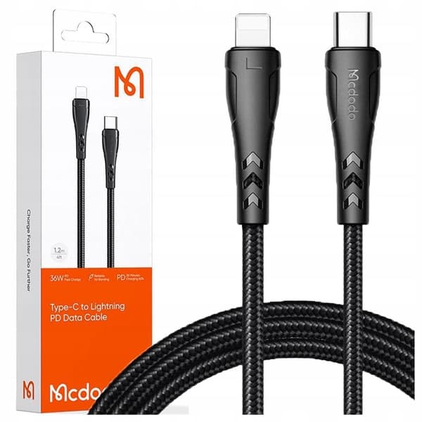 MCDODO KORT USB-C LIGHTNING-KABEL SNABBLADDNING 36W IPHONE 20 CM