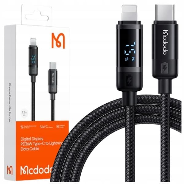 MCDODO LADDARE USB-C BLIXT SNABB LADDNINGSKABEL IPHONE 1M LED