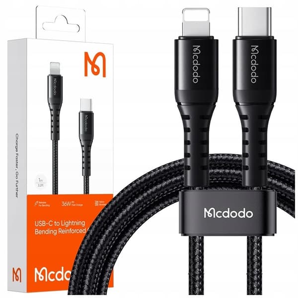 MCDODO KORT USB-C LIGHTNING-KABEL SNABBLADDNING IPHONE 13 14 20CM