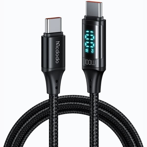 MCDODO CABLE MED DISPLAY USB-C SNABBLADDING USB TYPE C 5A 100W 1M