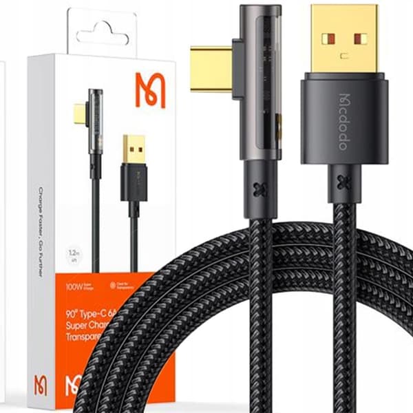 MCDODO-KULMA USB-C KABELSNABBLADDNING FOR SAMSUNG USB TYPE C 6A 100W 1M