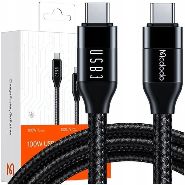MCDODO USB-C KABEL SNABBLADDNING FOR MACBOOK USB TYPE C 10GBPS 100W 4K 1M