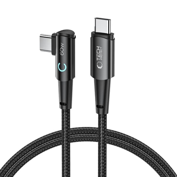 TECH-PROTECT ULTRABOOST "L" TYPE-C KABEL 60W/6A 100CM GRÅ