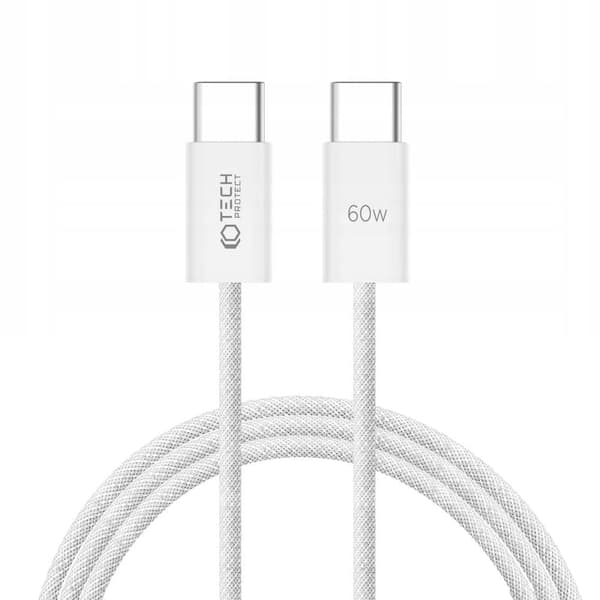 TECH-PROTECT ULTRABOOST CLASSIC TYPE-C KABEL PD60W/3A 200CM HVIT