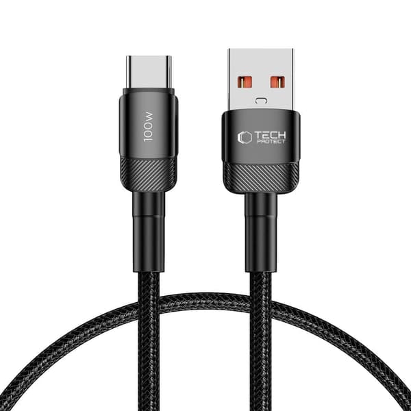 TECH-PROTECT ULTRABOOST EVO TYPE-C KABEL 100W/5A 50CM SVART