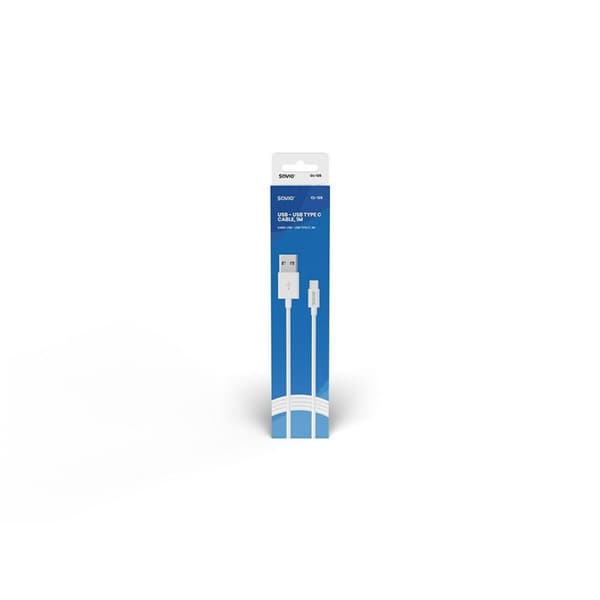 USB A - USB C kaapeli Savio CL-126 Valkoinen 1 m