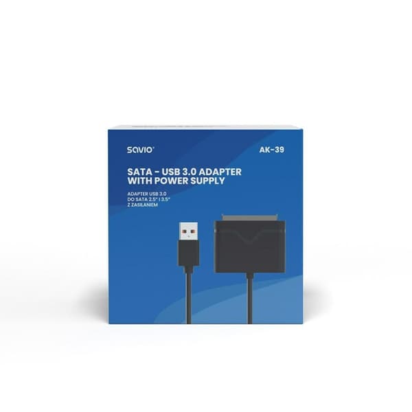 USB-Kaapeli SATA III Savio AK-39 Musta 50 cm